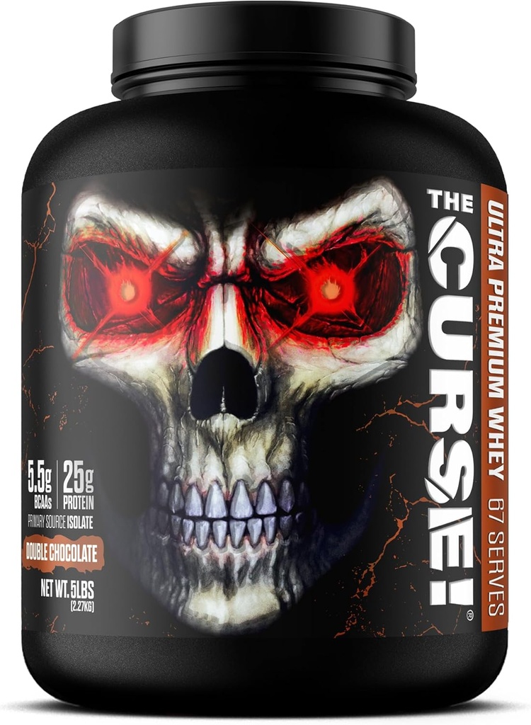 JNX SPORTS The Curse! Ultra Premium Whey Protein Powder Double Chocolate 5lb | 25g Protein Per Serve, Isolato di siero di origine primaria