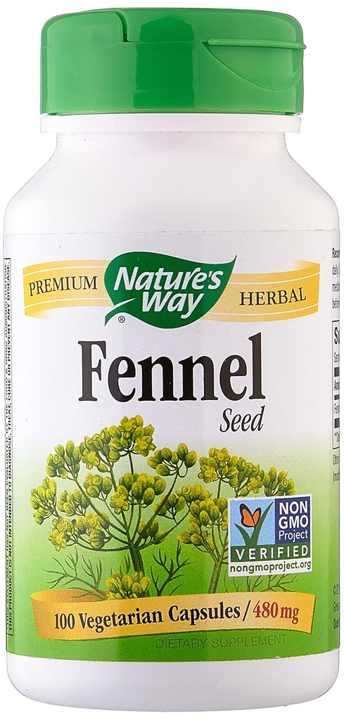 Natures Way Fennel Seed capsula vegetariana, 100 ct