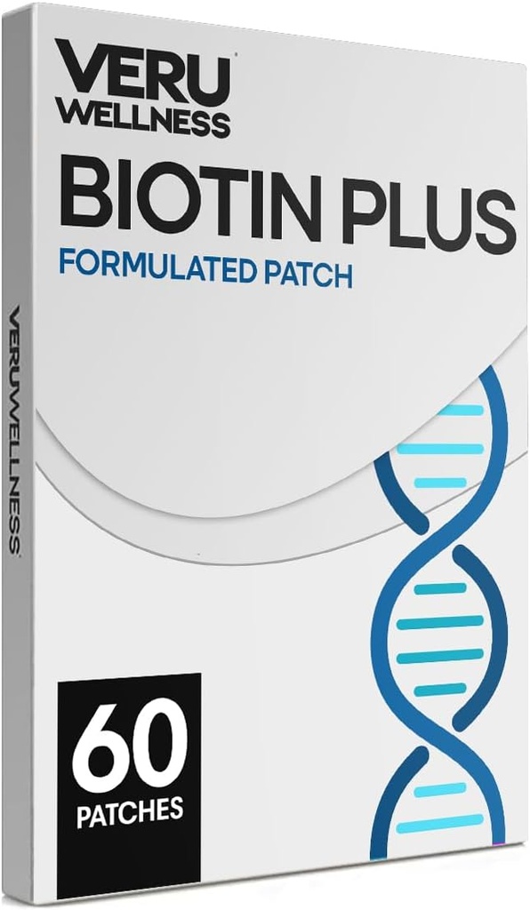 Veru Wellness Biotin Plus Daily Patch - B7, Collagen - Self Adhesive Time Release Patch (60 giorni)