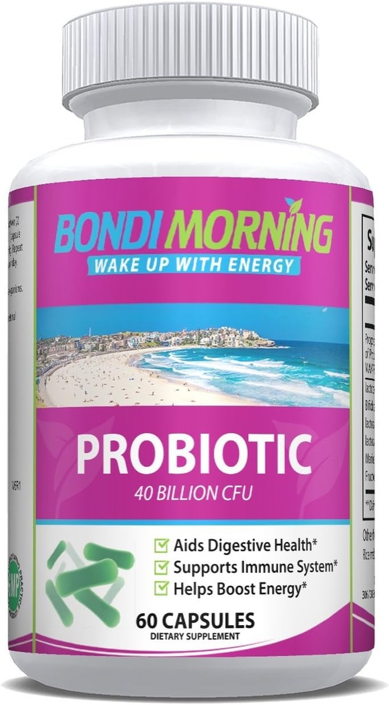 Probiotici per donne e uomini | Supporta il sistema immunitario, la salute digestiva & Boost Energy | Altamente Potente & facilmente assorbito | 40 miliardi di CFU Complex | 60 capsule