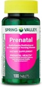 Multivitamina Prenatale della Valle di Primavera/Multiminerale per le donne in gravidanza e infermieristica Supplemento alimentare Tablet, 100 Conte - Nuovo look