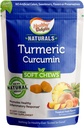 Delights sani naturali, curcumina curcumina curcumina morbida chews, promuove la risposta gonfiabile sana, gustoso aroma di frutta tropicale, 30 conte