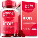 Supplemento di ferro naturale delle donne e degli uomini | un gustoso aroma di bacche miste | Chewable Vegan Iron Supplements w/Vitamin C, Zinco, Acido Folico & B Vitamine | 60 Iron Gummies | Anemia