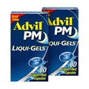 Advil PM Liqui-Gels Pain Reliever e Nighttime Sleep Aid, Medicina del dolore con Ibuprofene per il sollievo dal dolore e Difenidramina HCL per un aiuto al sonno - 2x80 Liquid Filled Capsule