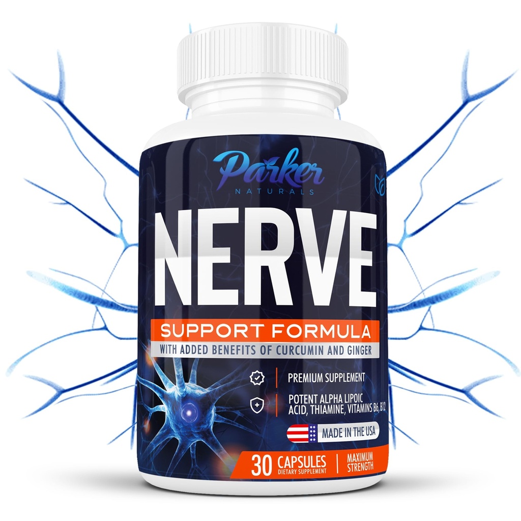 Acido alfa lipoico 600mg, Nerve Support Supplemento Arricchito con Thiamine, curcumina, radice di zenzero, e vitamina B6, B12 Tutti in One | Vegan Neuro Health Supplement, Lab Tested, 30 capsule
