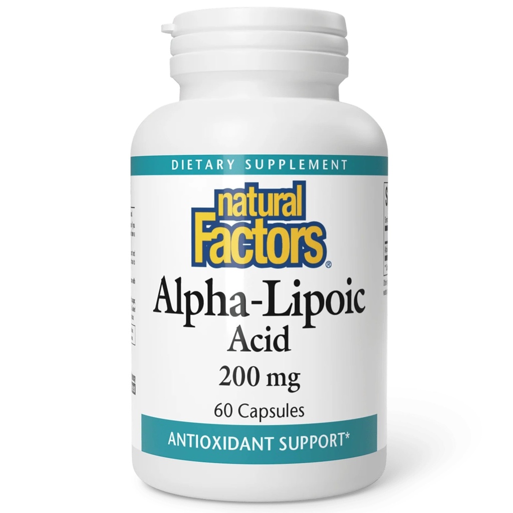 Fattori naturali Acido alfa-lipoico 200mg capsule, 60-Count