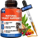 Gatti naturali e cani lievito infezione trattamento anti Itch - orecchie prurito, pelle e allergia sintomi sollievo - riduce l'infiammazione e allevia irrigazione - Integratore di medicina a base di erbe gocce