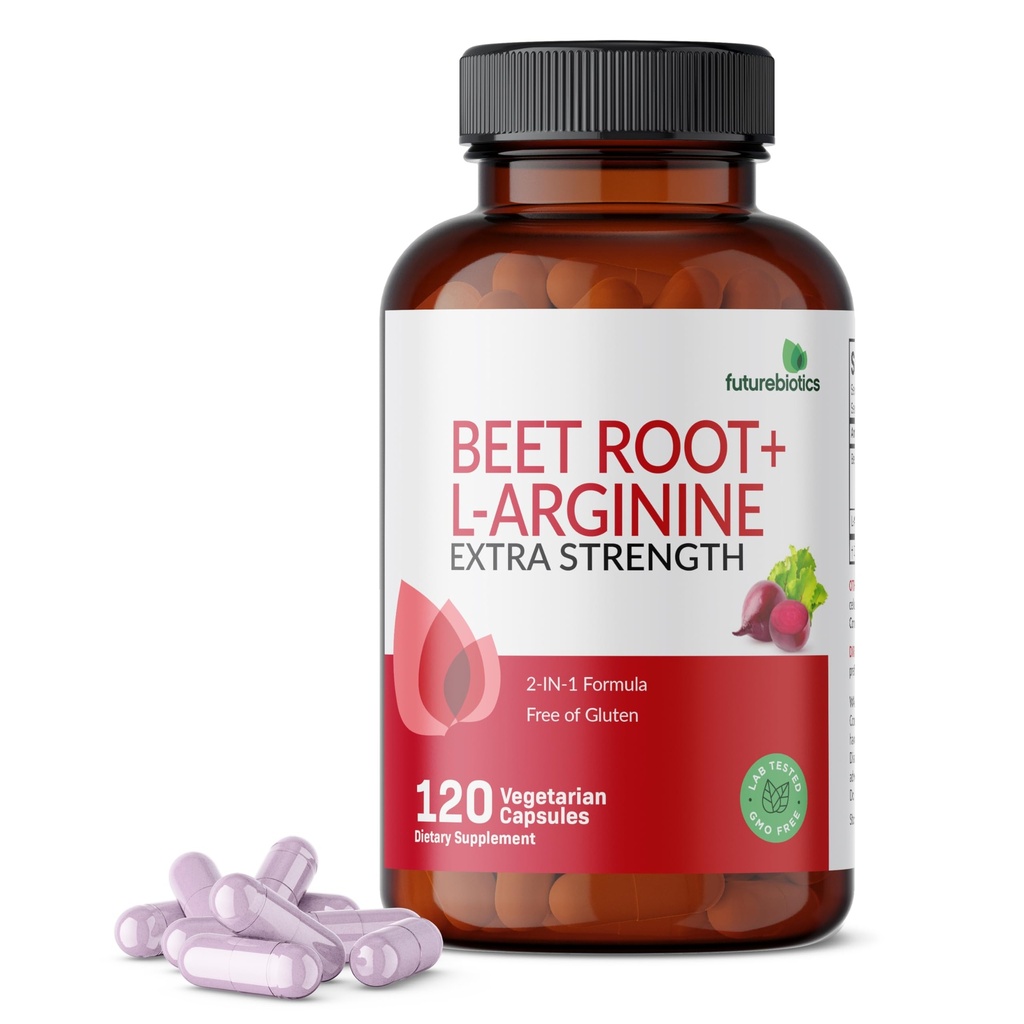 Futurebiotici barbabietola radice + L-Arginina, Non OGM, 120 capsule vegetariane