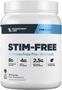 Trasparente Labs Stim-Free Pre-Workout - Caffeina e Stim polvere di pre allenamento gratuita per gli uomini e le donne con Beta Alanine Powder, Citrulline Malate, & elevATP - 30 Serve, Blue Raspberry
