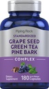 Piping Rock Grape Seed, Green Tea & Pine Bark Complex | 180 capsule | Estratto standard | Non OGM, Gluten Free Supplement