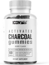 Charcoal Gummies | Charcoal attivato | Disintossicazione naturale | Allevia Gas & Bloat | Vegan | 60 Count