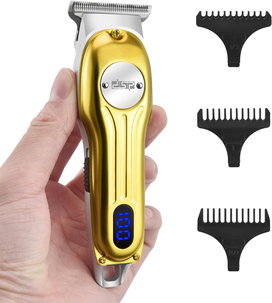 DSP Beard Trimmer per gli uomini, rasoi Clipper per capelli senza cordone, Trimmer per capelli facciali per orso & Mustache Trimming, Kit professionale per capelli per l'esposizione LED ricaricabile degli uomini (oro)