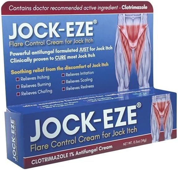 JOCKEZE Flare Control Cream (0.5oz) Solo per Jock Itch
