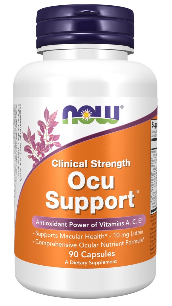 NOW Integratori, Ocu SupportTM con FloraGLO® Lutein, più Vitamine A, C ed E, 90 capsule di Veg
