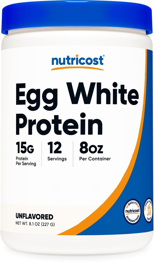 Nutricost Egg White Protein Powder 8oz (Unflavored) - Non OGM, Gluten Free