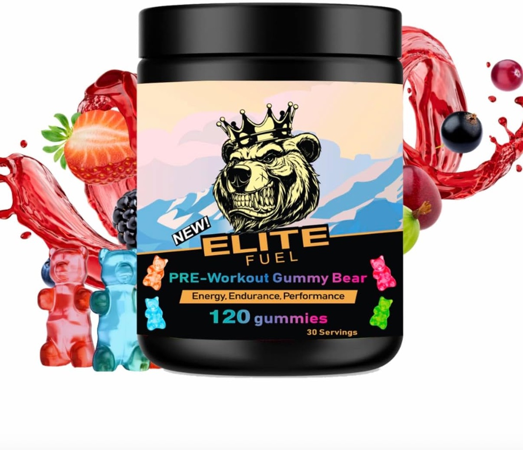 Pre Workout Gummies Elite Fuel - Energia senza fine, guadagno immediato di resistenza, pompa intensa, aumento della produzione di energia e migliorate prestazioni atletiche, prestazioni di resistenza