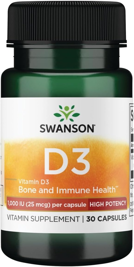 Cigno ad alta potenza vitamina D-3 1000 Iu (25 mcg) 30 capsule