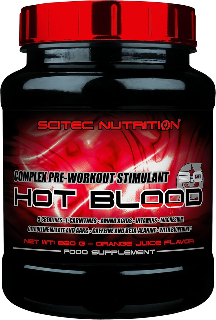 Scitec Nutrition Hot Blood 3.0-1.81 Pound, succo d'arancia (Pre-Workout Supplement)