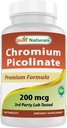 Migliori naturali cromo picolinato Tablet, 200 mcg, 240 conte