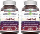 Incredibile Formulas Inositol 1000mg Supplemento | Compresse | Non OGM | Gluten-Free | Made in USA (2 Pack, 120 Count)