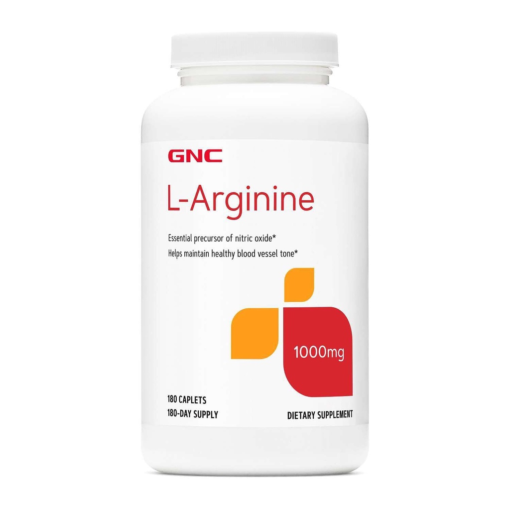 GNC L Arginina 1000mg Supplemento, Supporta il tono sanguigno sanguigno, 180 Serve
