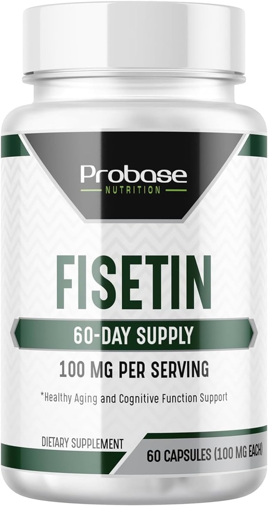 Probase Nutrition Fisetin Senolytic Supplement 100mg Alta Potenza 60-Day Alimentazione per la salute cellulare