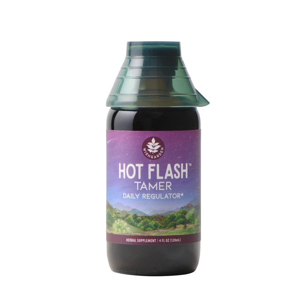 WishGarden Herbs Hot Flash Tamer - Plant-Based Herbal Hot Flash Relief & Night Sweats Supplement con Black Cohosh & Vitex Berry Supports Livelli di ormone sano, Menopause Relief per le donne, 4oz