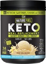 Natura Carburante Keto Meal Sostituzione Polvere - Gluten Free con olio di cocco MCT e burro a base di erba - Crema Vanilla Milkshake - 14 Servings - Pantry Friendly, 17.1 Fl Oz