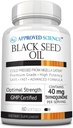Approved Science Black Seed Oil - Pressato a freddo Nigella Sativa - Boost Immunity, Respiratory, Cognitive and Digestive Health - 2% Thymoquinone - 1 Bottiglia - 60 Softgels - Made in the USA