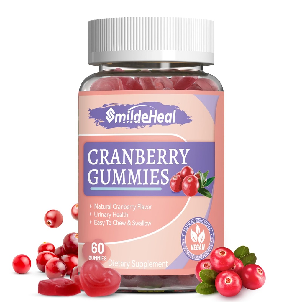 Gummie di mirtillo 1000mg, integratori di mirtillo per le donne, con D-Mannose 250mg, Gummie Probiotiche donne, Salute del tratto urinario, Aroma di mirtillo, NO OGM, 60 Conte