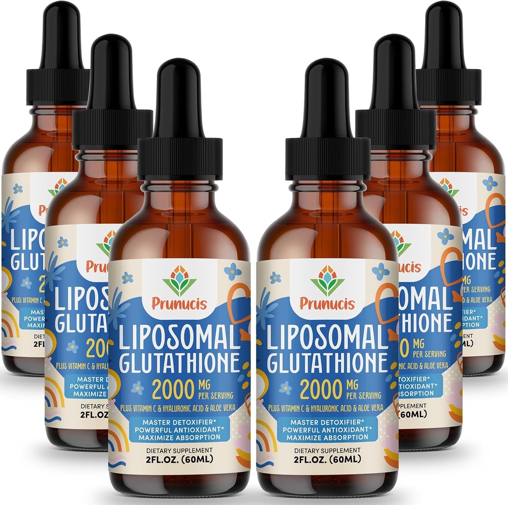 2000MG Glutathione Liquido Liposomico, 98% Assorbimento, Formula attiva L-Glutathione Supplemento, Vegan Friendly, Potente Complesso Antiossidante per Sistema Immune, Difesa Invecchiante, Detox, 12 FL.OZ