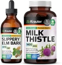 BIO KRAUTER Slippery Elm Tincture 4 Fl. Oz. & Milk Thistle 250 capsule