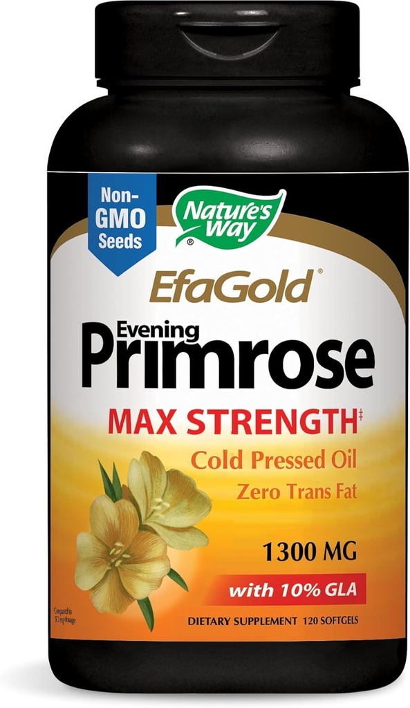 Via della natura Primrose, EFA Gold Cold Pressed Oil 1300mg, 120 Softgels