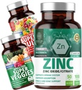 N1N Premium Super Fruits & Veggies Supplement [40 Whole Foods, Aloe Vera, Vitamine] e Zinc 50mg [3X Absorption], 2 Pack Bundle