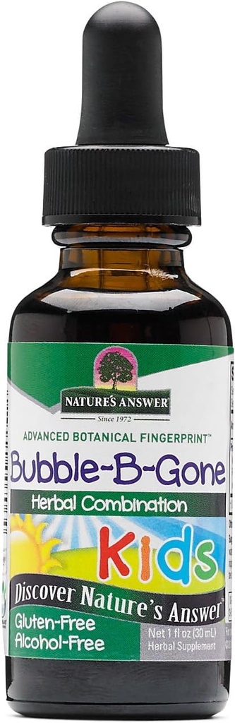 Risposta della natura - Kid-Bubble-B-Gone, 1oz Alcohol Free Liquid Colic Gas Relief in Infanti e Bambini
