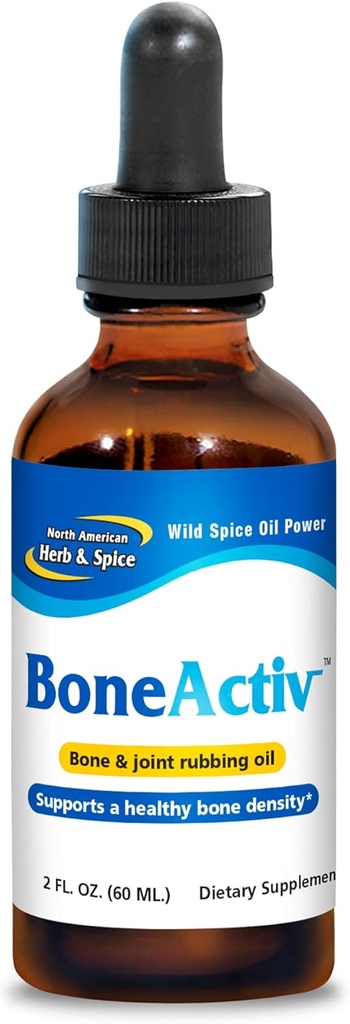 North American Herb & Spice BoneActiv - 2 fl. oz. - Bone & Joint Rubbing Oil - Supporta le ossa sane - Non-GMO, Vegan - 346 Serve