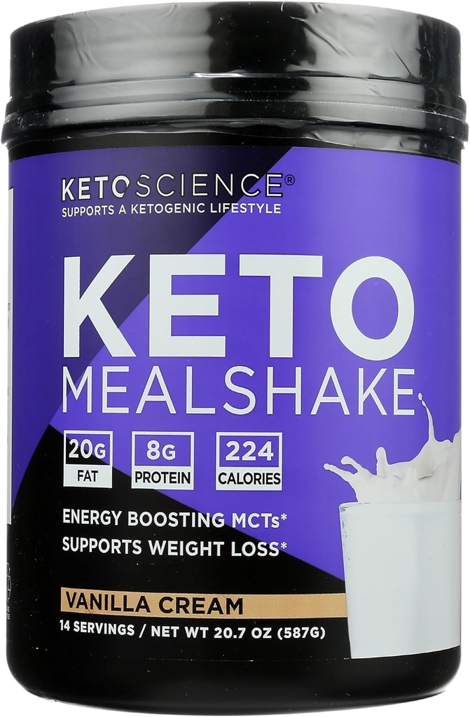 Keto Science Vanilla Cream Ketogenic Meal Shake Integratore alimentare, Paleo Friendly, 20.7 once (Pack of 1)