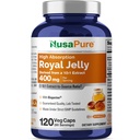 NusaPure Royal Jelly 10:1 Extract, 400 mg Equivalente a 4000mg - 120 capsule vegetali (non OGM, senza glutine, bioperina)
