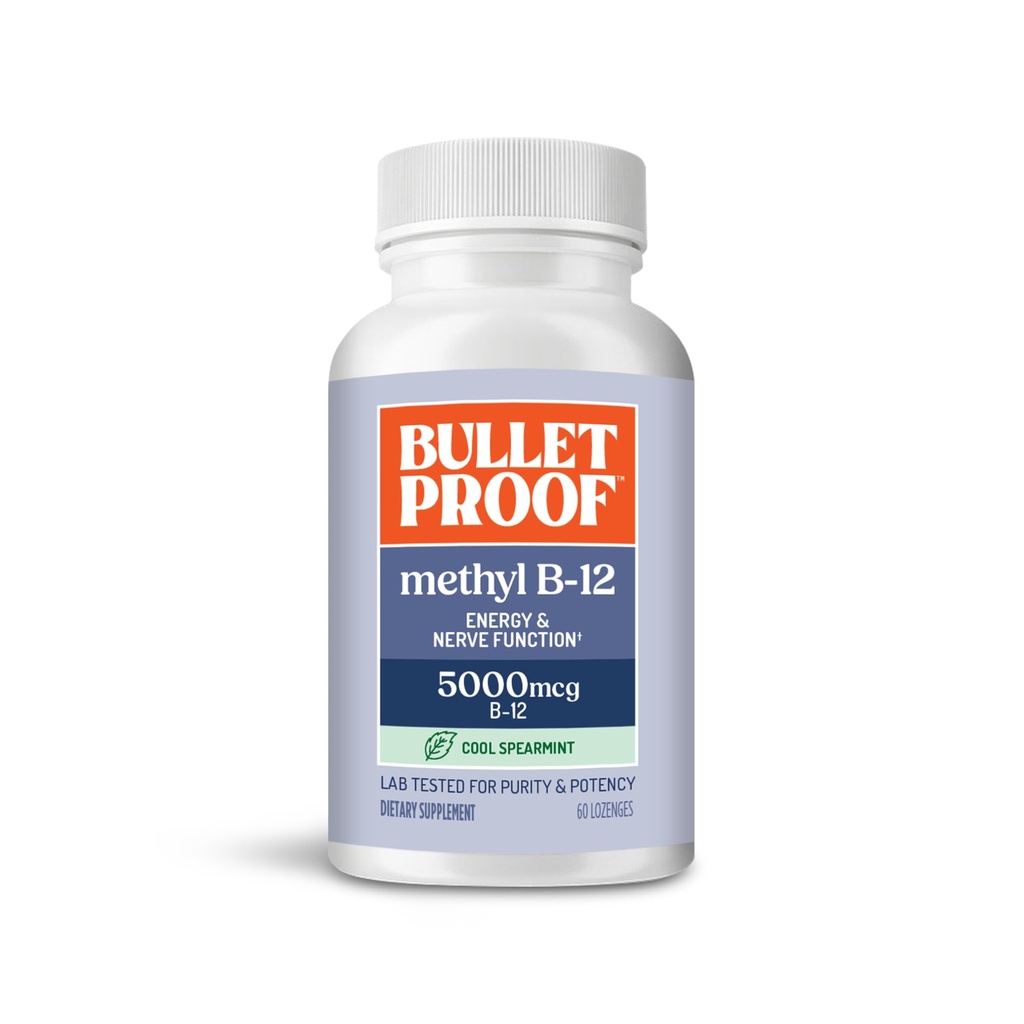 Proiettile Cool Spearmint Methyl B-12 Lozenges, 60 conteggio, supplemento per l'energia e la funzione Nerve