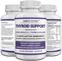 Semplicemente Potente supporto tiroide e supporto adrenale Supplemento 2-in-1 Formula naturale con Iodine & Ashwagandha per l'energia, il metabolismo, messa a fuoco per le donne & uomini, 60 caps