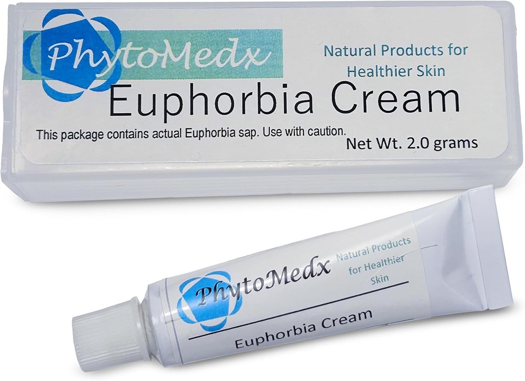 PhytoMedx - Euphorbia Cream, Radium Weed, Esclusiva fonte di Euphorbia Sap formulato in una crema per la cura della pelle facile da usare per la pelle danneggiata, 2.0 g