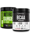 Jacked Factory Nitrosurge Pre-Workout in Arctic White & BCAA in Fruit Punch per la costruzione del muscolo e il recupero