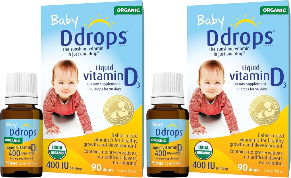 Ddrops 1072834 400 IU liquido vitamina D3 gocce per bambini, 0.08 Fl. Oz (pacchetto di 4)