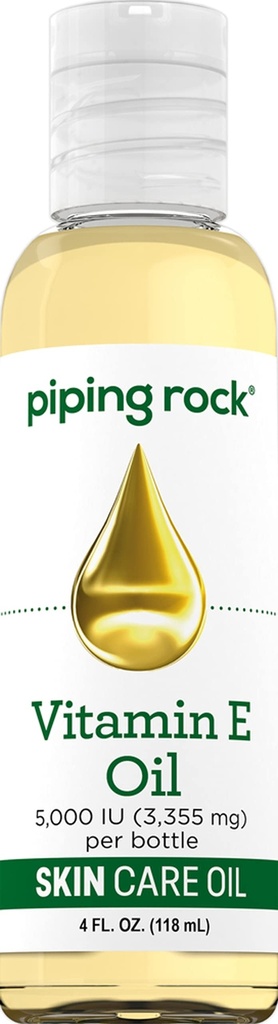 Piping Rock Vitamin E Oil | 5000 IU | 4 fl oz | per pelle, viso, capelli, e chiodi | Nourishing Supplement