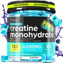 Creatina Monohydrate Gummies Complex 6200mg per uomini e donne - 120 Gummies Advanced Formula W/L-Taurine + Vitamina B12 per la forza muscolare, Muscle Builder, Energy Boost, Pre-Workout Supplement - Thinbi