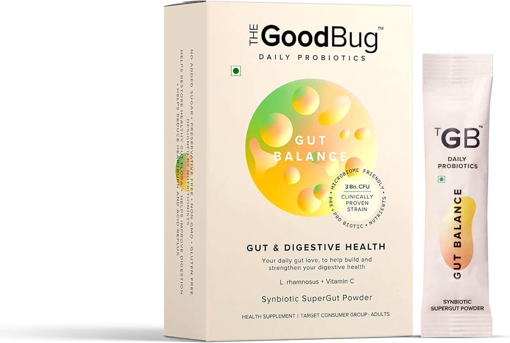 Gut Health & Immunity Probiotico per gli uomini e le donne, Forte Digestivo & Immunity Support Gut Balance Supplement Stick - Probiotici + Inulina + Vitamina C 3Bn CFU di Strains clinicamente Proven - 30 giorni Confezione