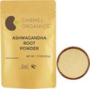 CARMEL ORGANICS Ashwagandha Root Powder 7.5 Ounce, Non OGM & Gluten Free, Naturale, Withania Somnifera, Nessun Preservativi Aggiunto, Direttamente provenienza dagli agricoltori indiani