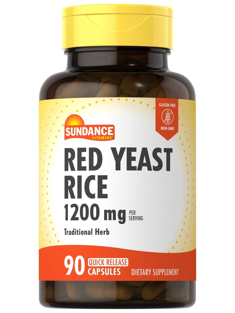 Sundance Red Yeast Rice Capsule | 1200mg | 90 Count | Integratore Erbologico tradizionale | Formula Non OGM e Gluten Free