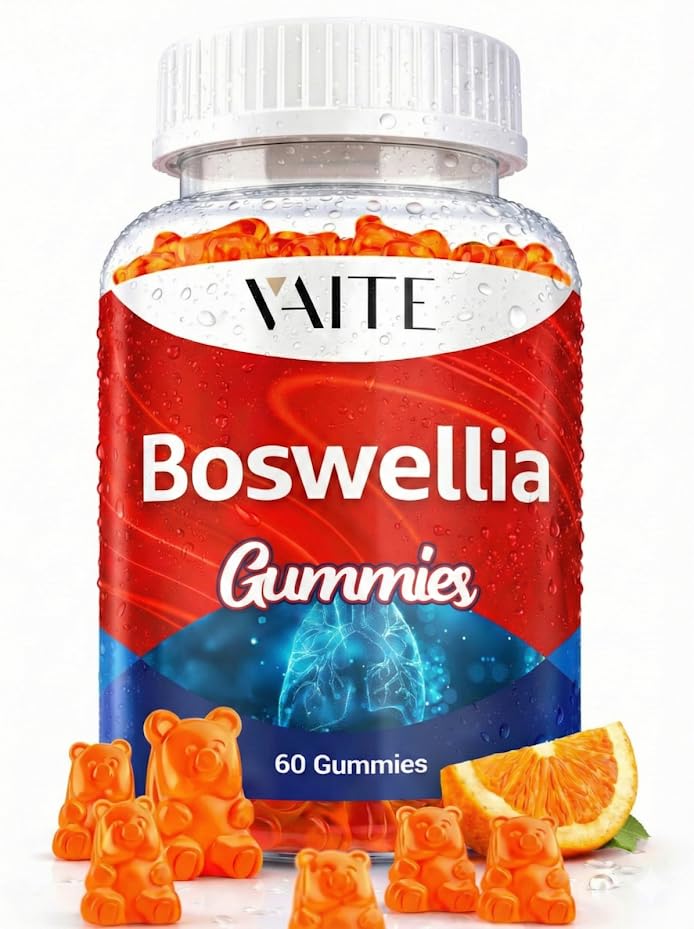 VAITE Boswellia Serrata Estratto di Gummies 1200mg – Integratore di supporto congiunto con l'incenso indiano, l'acido boswellico e l'estratto di resina botanica, vegetariano per le donne e gli uomini, non OGM, senza glutine