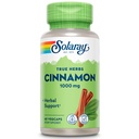 SOLARAY True Herbs Cinnamon Bark 1000mg - Integratori di cannella - Supporto di erbe per il benessere generale - Progetto non OGM verificato - Capsule vegani, Garanzia di 60 giorni - 30 Serve, 60 VegCaps